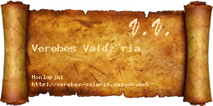 Verebes Valéria névjegykártya